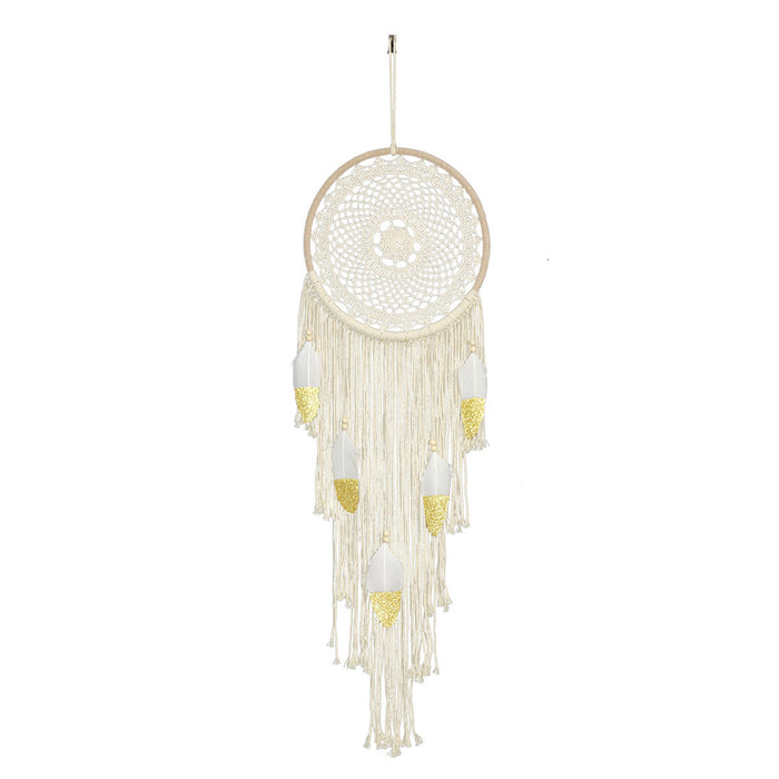 Wholesale round bamboo circle dreamcatcher home decoration dream catcher pendant MOQ≥2 JDC-DC-MengS037