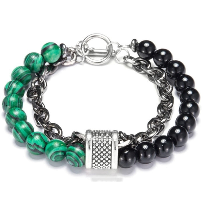 Wholesale Men's Bracelet Beaded Chain Double Layer Bracelet MOQ≥3 JDC-BT-HaiY001