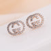 Jewelry WholesaleWholesale metal two letter crystal copper stud earrings JDC-ES-Dingy002 Earrings 鼎煜 %variant_option1% %variant_option2% %variant_option3%  Factory Price JoyasDeChina Joyas De China