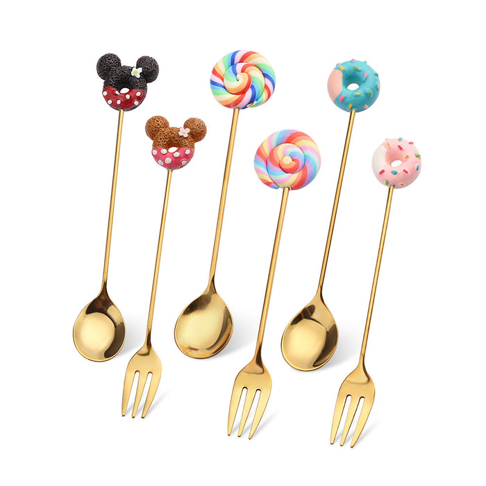 Wholesale Spoon Stainless Steel Cute Donut Mixing Spoon MOQ≥2 JDC-SN-BiS001