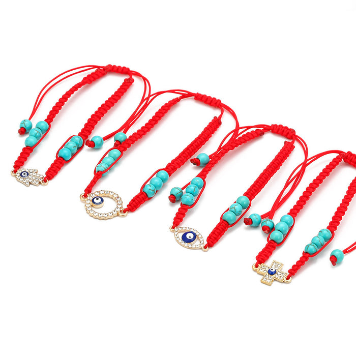 Wholesale Bracelet Braided Turkish Blue Eyes Red String Bracelet MOQ≥2 JDC-BT-BaiDing008