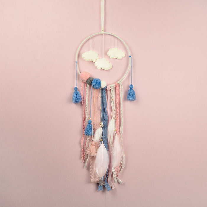 Wholesale Cloud Dream Catcher Ornament Wind Chimes Large Hair Ball Ornament MOQ≥2 JDC-DC-MYing010