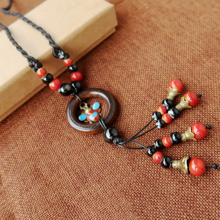 Jewelry WholesaleWholesale Alloy Ceramic Ethnic Necklace MOQ≥2 JDC-NE-YinH017 Necklaces 颖皓 %variant_option1% %variant_option2% %variant_option3%  Factory Price JoyasDeChina Joyas De China