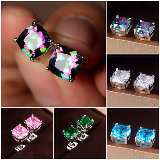 Jewelry WholesaleWholesale square zircon stud earrings JDC-ES-Caos005 Earrings 曹适 %variant_option1% %variant_option2% %variant_option3%  Factory Price JoyasDeChina Joyas De China