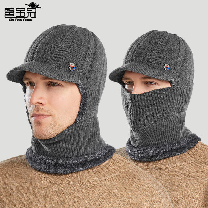 Wholesale Hat Wool Men's Winter Warm Wool Hat Earmuffs Neck Mask One JDC-FH-BG020