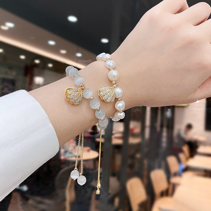 Wholesale Bracelet Alloy Vintage Opal Shell Pearls JDC-BT-SW007