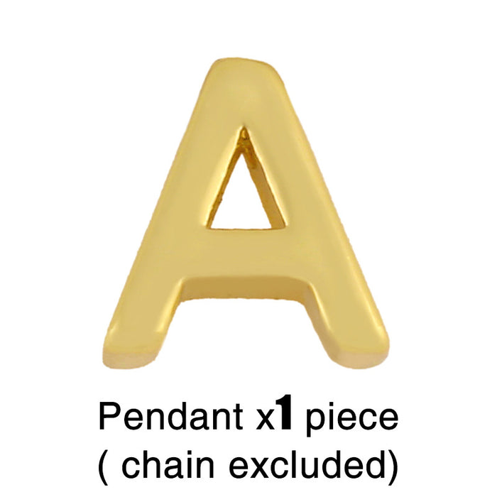 Jewelry WholesaleWholesale 26 English letters glossy gold plated necklace JDC-NE-AS563 Necklaces 翱昇 %variant_option1% %variant_option2% %variant_option3%  Factory Price JoyasDeChina Joyas De China