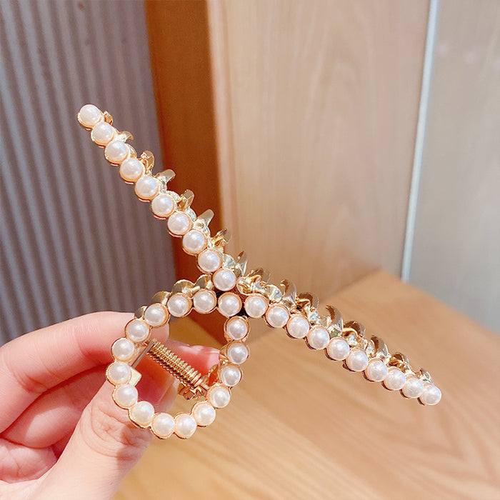 Wholesale Cross Rhinestone Pearl Hair Clip Bath Pan Hair Grabber JDC-HC-GSHX104