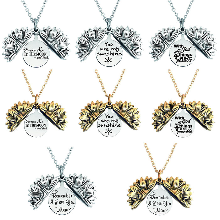 Jewelry WholesaleWholesale Sunflower Open Stainless Steel Graduation Season Necklace JDC-NE-GangGu003 Necklaces 钢古 %variant_option1% %variant_option2% %variant_option3%  Factory Price JoyasDeChina Joyas De China