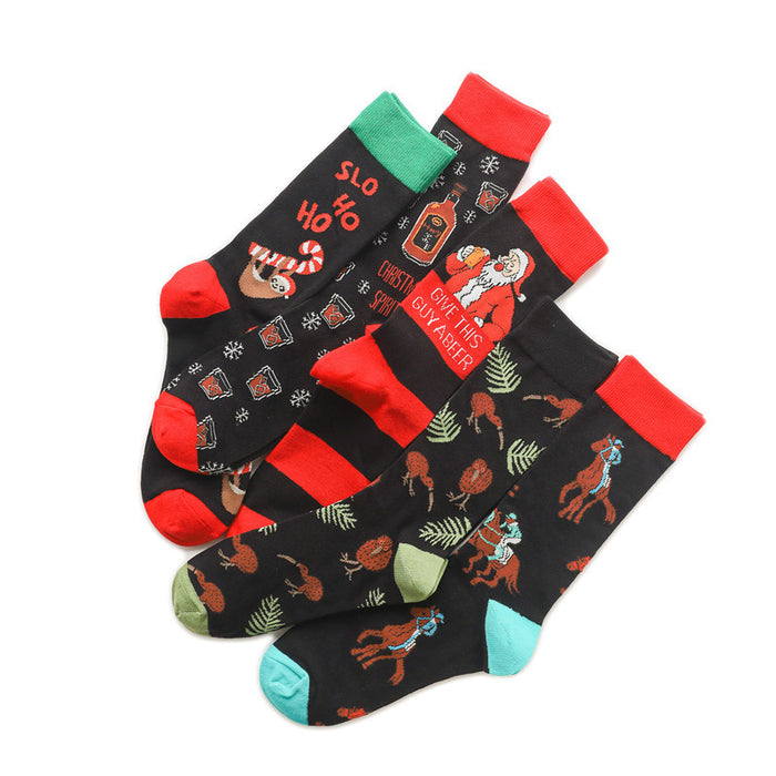 Wholesale socks cotton mid tube christmas JDC-SK-HuiHe022