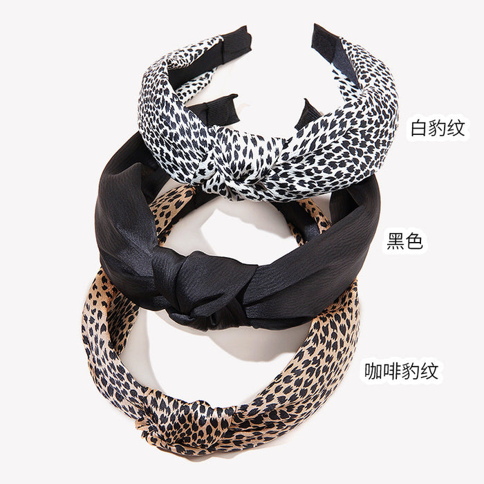 Wholesale Leopard Print Anti-Slip Pressed Hair Wide Side Headband JDC-HD-RXGS004