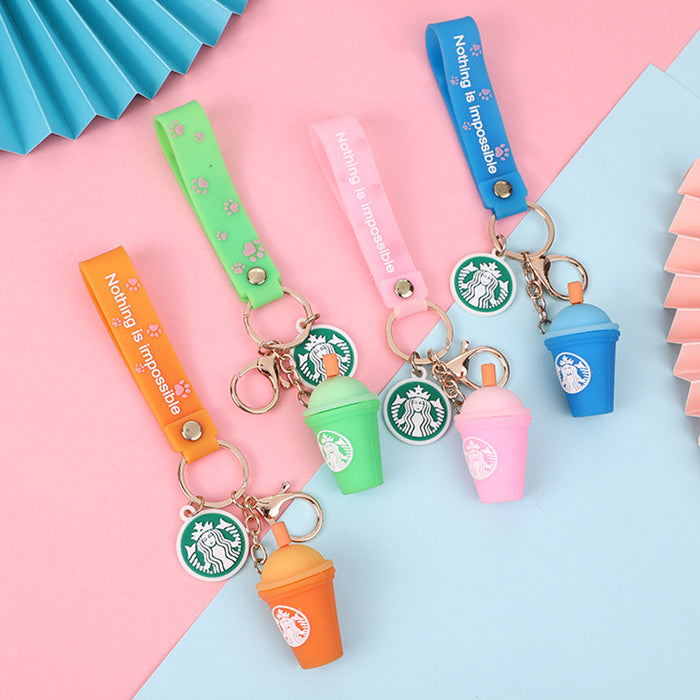 Jewelry WholesaleWholesale Silicone Milk Tea Cup Keychain JDC-KC-JFang002 Keychains 九方 %variant_option1% %variant_option2% %variant_option3%  Factory Price JoyasDeChina Joyas De China