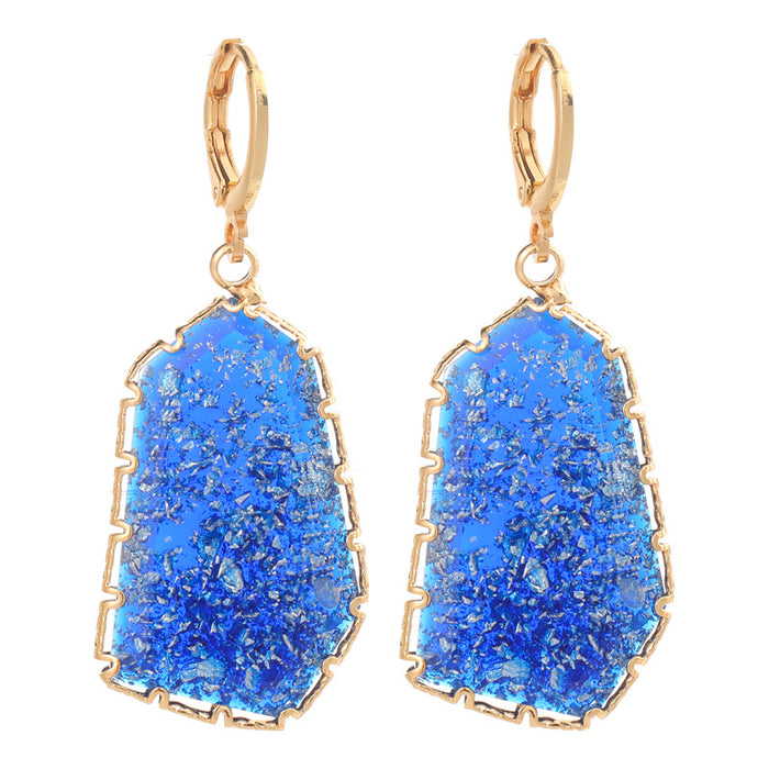 Wholesale Resin Copper Opal Shaped Irregular Earrings MOQ≥2 JDC-ES-Yongz004