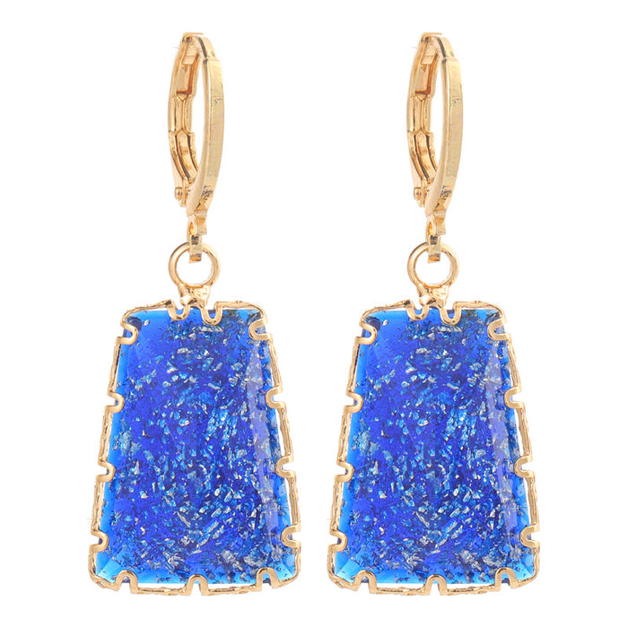 Wholesale Resin Copper Opal Shaped Irregular Earrings MOQ≥2 JDC-ES-Yongz004