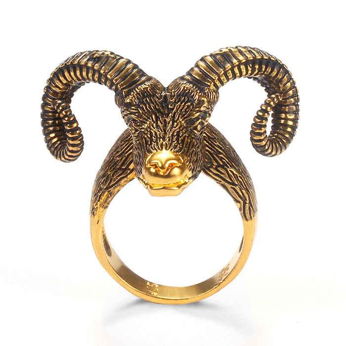 Jewelry WholesaleWholesale sheep head electroplating alloy ring JDC-RS-MiMeng037 Rings 米萌 %variant_option1% %variant_option2% %variant_option3%  Factory Price JoyasDeChina Joyas De China