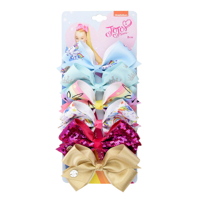 Jewelry WholesaleWholesale rainbow color children's bow hairpin set JDC-HC-Xiane008 Hair Clips 仙儿 %variant_option1% %variant_option2% %variant_option3%  Factory Price JoyasDeChina Joyas De China