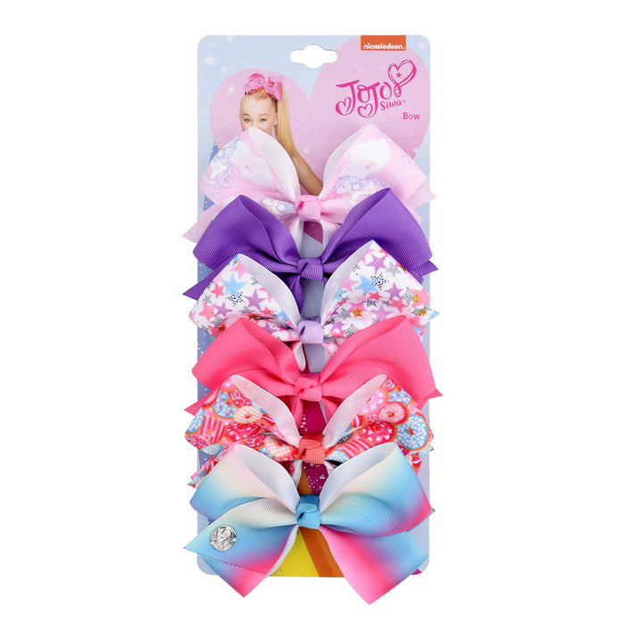 Jewelry WholesaleWholesale rainbow color children's bow hairpin set JDC-HC-Xiane008 Hair Clips 仙儿 %variant_option1% %variant_option2% %variant_option3%  Factory Price JoyasDeChina Joyas De China