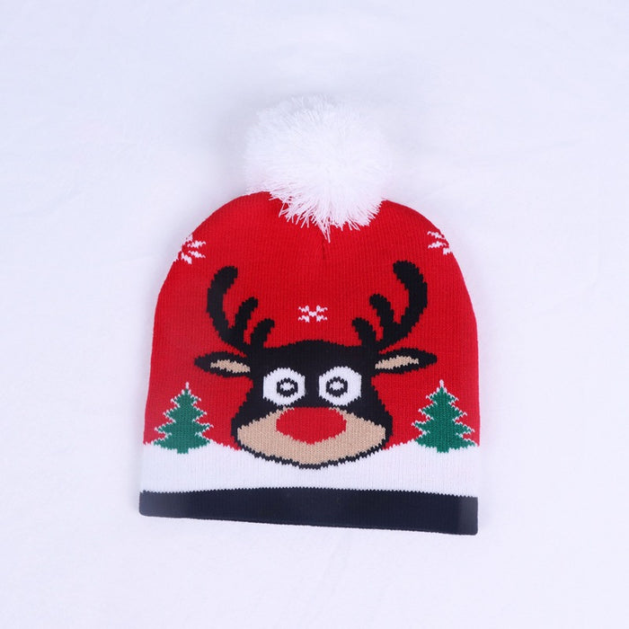 Wholesale Hat Wool Warm Wool Ball Christmas Kids Knitted Hat JDC-FH-JunC003