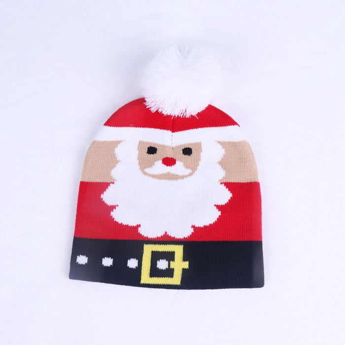 Wholesale Hat Wool Warm Wool Ball Christmas Kids Knitted Hat JDC-FH-JunC003