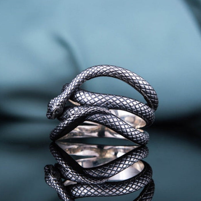 Wholesale Vintage Silver Plated Snake Unisex Ring JDC-RS-CaoS069