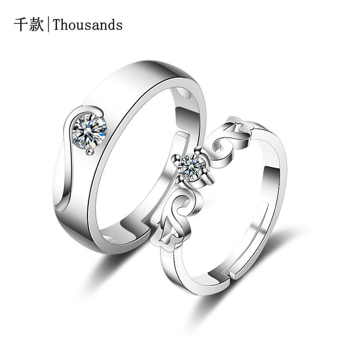 Jewelry WholesaleWholesale Zircon White Copper Couple Wedding Rings JDC-RS-QK001 Rings 千款 %variant_option1% %variant_option2% %variant_option3%  Factory Price JoyasDeChina Joyas De China