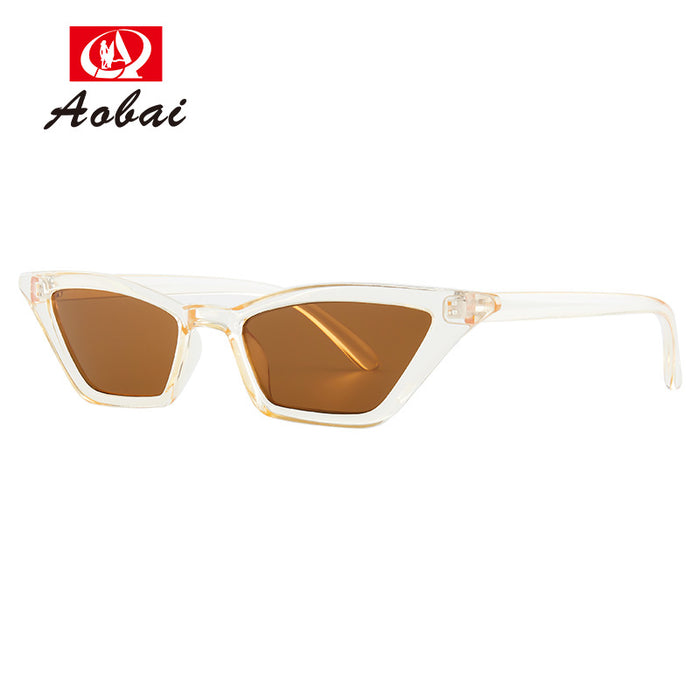 Wholesale Sunglasses PC Cat Eye Small Frame Triangle Retro Leopard Print JDC-SG-AoB010