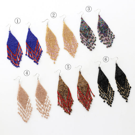 Jewelry WholesaleWholesale Statement Boho Tassel Earrings JDC-ES-YuanQ001 Earrings 圆沁 %variant_option1% %variant_option2% %variant_option3%  Factory Price JoyasDeChina Joyas De China