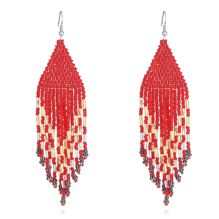 Wholesale Boho Beads Tassel Earrings JDC-ES-YuanQ007