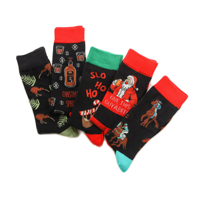 Wholesale socks cotton mid tube christmas JDC-SK-HuiHe022