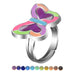 Jewelry WholesaleWholesale Luminous Heart Butterfly Thermochromic Alloy Ring JDC-RS-LanA001 Rings 蓝昂 %variant_option1% %variant_option2% %variant_option3%  Factory Price JoyasDeChina Joyas De China