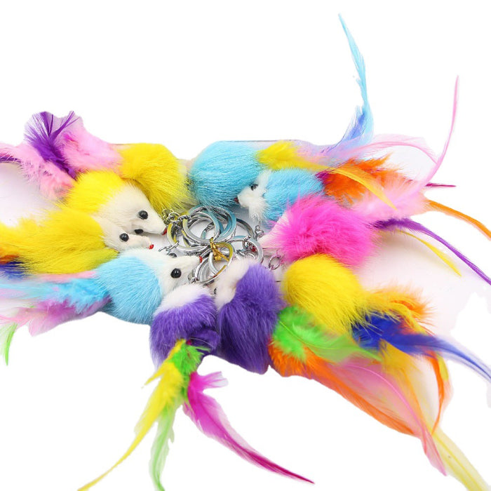 Wholesale Feather Phone Plush Little Fox Keychains JDC-KC-Zuge059