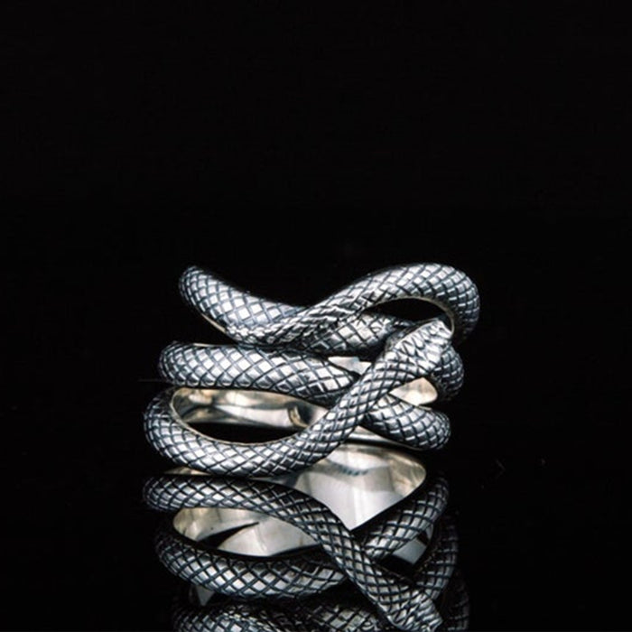 Wholesale Vintage Silver Plated Snake Unisex Ring JDC-RS-CaoS069