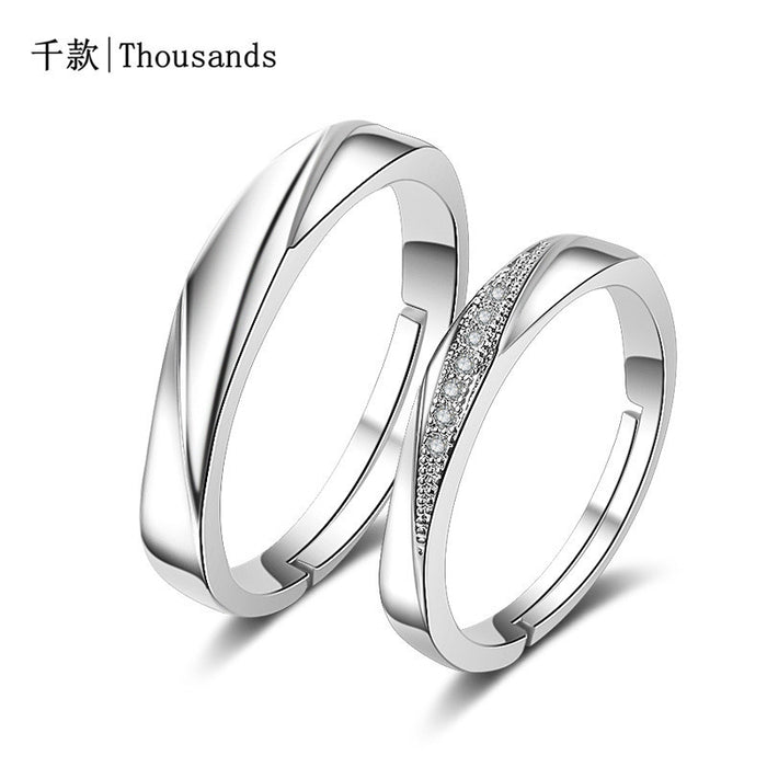 Jewelry WholesaleWholesale Zircon White Copper Couple Wedding Rings JDC-RS-QK001 Rings 千款 %variant_option1% %variant_option2% %variant_option3%  Factory Price JoyasDeChina Joyas De China