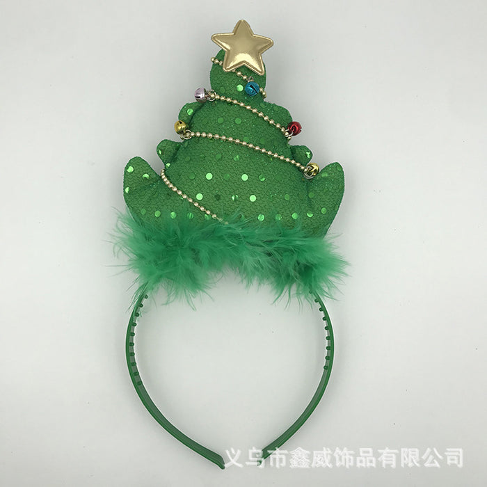 Wholesale Headband Fabric Christmas Tree Plush 3D JDC-HD-XinW004