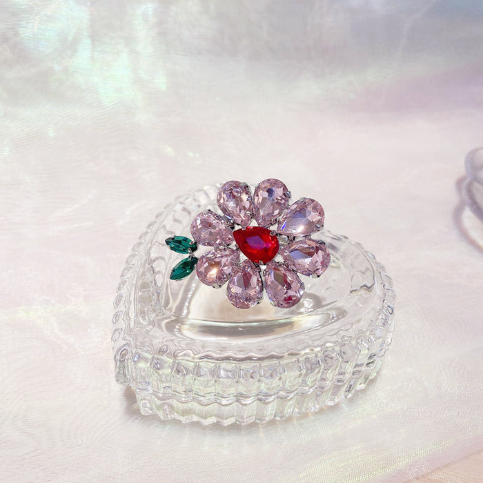 Jewelry WholesaleWholesale Simple Flower Large Rhinestone Gem Color Flower Ring JDC-RS-XingS001 Rings 星索 %variant_option1% %variant_option2% %variant_option3%  Factory Price JoyasDeChina Joyas De China