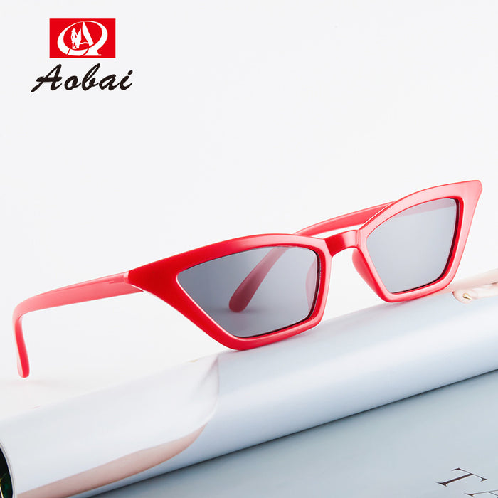 Wholesale Sunglasses PC Cat Eye Small Frame Triangle Retro Leopard Print JDC-SG-AoB010