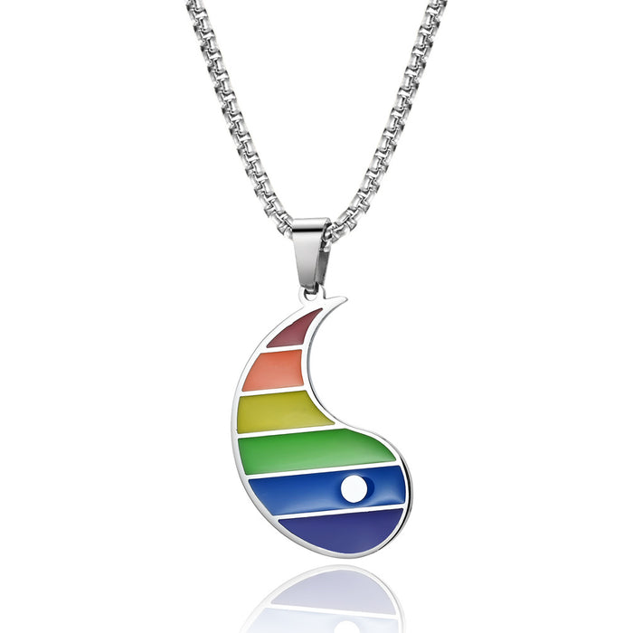 Wholesale Rainbow Flag Couple Necklace Gay Lala Gay Men and Women Unisex Pendant JDC-NE-Jianfeng001