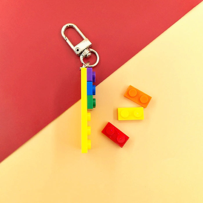 Wholesale LGBT Rainbow Building Blocks Acrylic Keychain MOQ≥2 JDC-KC-YChen002