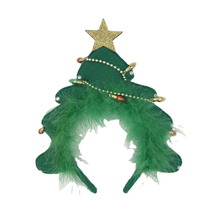 Wholesale Headband Fabric Christmas Tree Plush 3D JDC-HD-XinW004