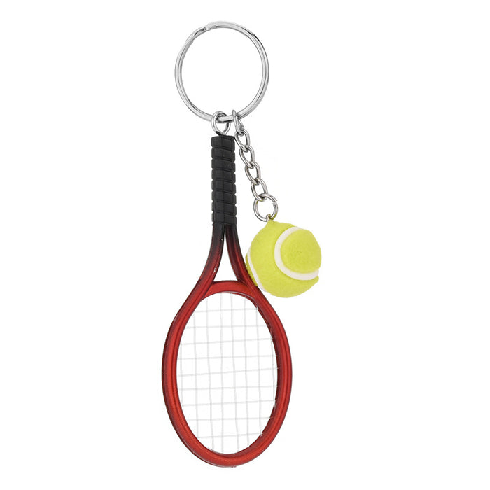 Wholesale Metal Simulation Tennis Racket Keychain JDC-KC-YanG012