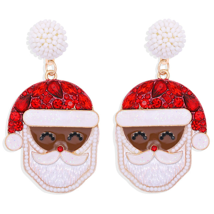 Wholesale Earrings Resin Rice Beads Christmas Elk Snowman Santa Claus JDC-ES-V050