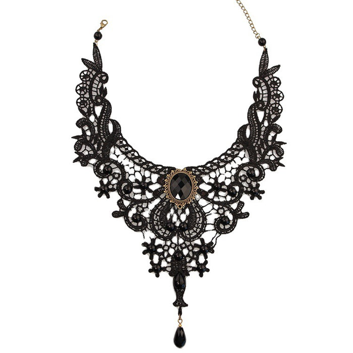 Jewelry WholesaleWholesale vintage black lace necklace JDC-NE-FYi003 Necklaces 丰翼 %variant_option1% %variant_option2% %variant_option3%  Factory Price JoyasDeChina Joyas De China