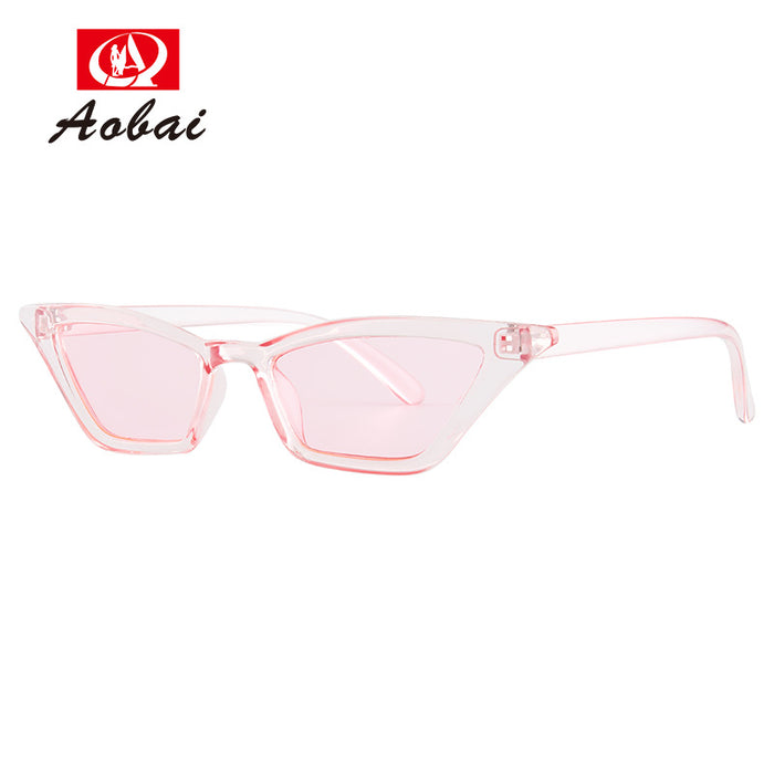 Wholesale Sunglasses PC Cat Eye Small Frame Triangle Retro Leopard Print JDC-SG-AoB010