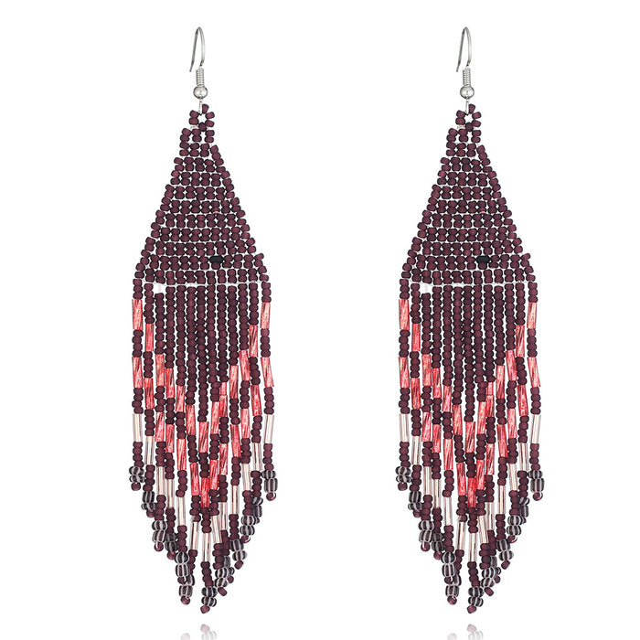 Wholesale Boho Beads Tassel Earrings JDC-ES-YuanQ007