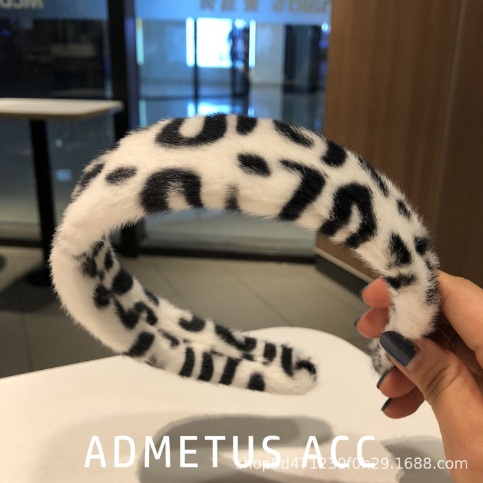 Wholesale Leopard Print Headband Plush MOQ≥2 JDC-HD-RuiChong004