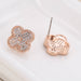 Jewelry WholesaleWholesale geometric metal four-leaf grass inlaid with diamond stud earrings JDC-ES-Dingy006 Earrings 鼎煜 %variant_option1% %variant_option2% %variant_option3%  Factory Price JoyasDeChina Joyas De China