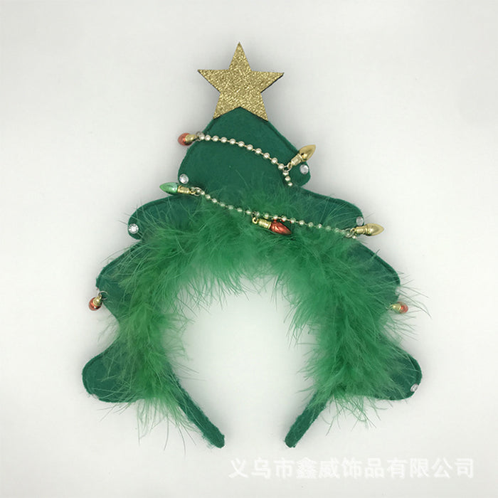 Wholesale Headband Fabric Christmas Tree Plush 3D JDC-HD-XinW004