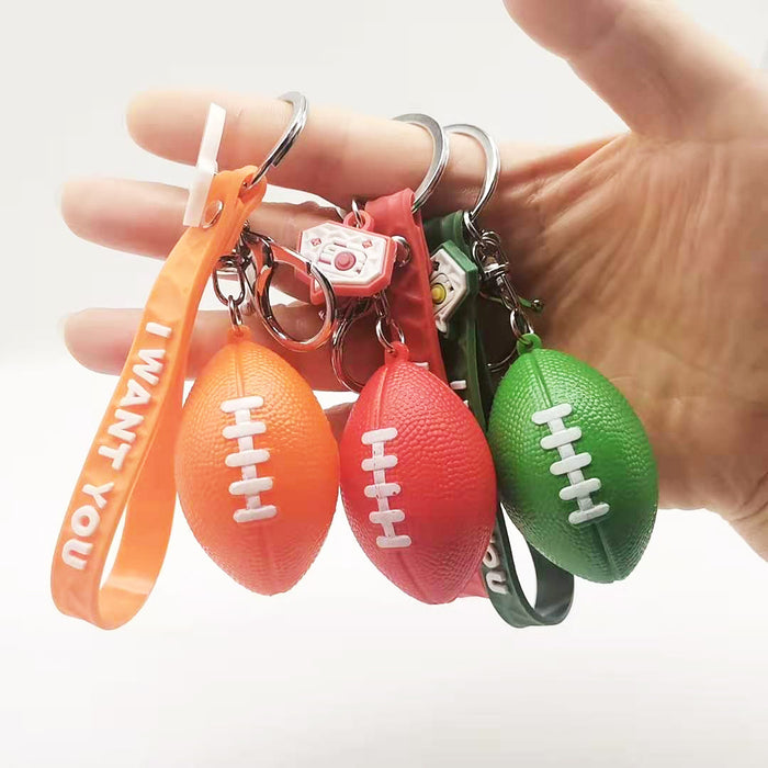 Wholesale Keychain PVC Simulation Rugby Pendant MOQ≥2 JDC-KC-XiangY034