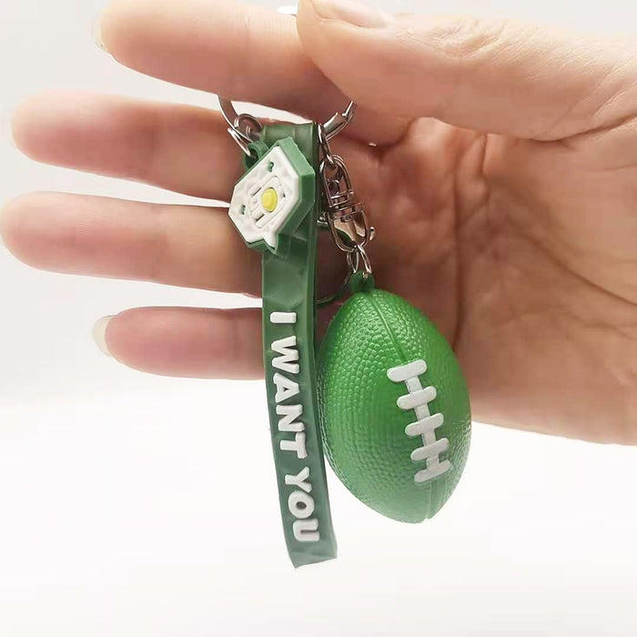 Wholesale Keychain PVC Simulation Rugby Pendant MOQ≥2 JDC-KC-XiangY034