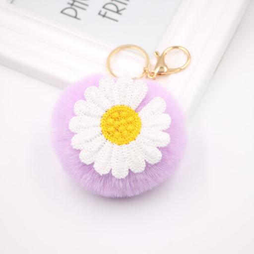 Jewelry WholesaleWholesale Alloy Faux Hair Avocado Daisy Hair Ball Pom Pom Keychain JDC-KC-Zuge040 Keychains 祖格 %variant_option1% %variant_option2% %variant_option3%  Factory Price JoyasDeChina Joyas De China